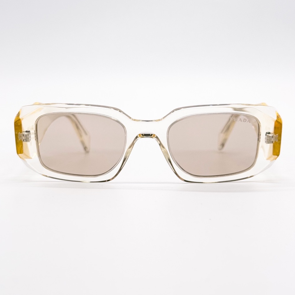 NEW PRADA PR17WS 19X30N SQUARE YELLOW WOMEN SUNGLASSES PRADA SPR 17W 19X30N - Picture 4 of 10